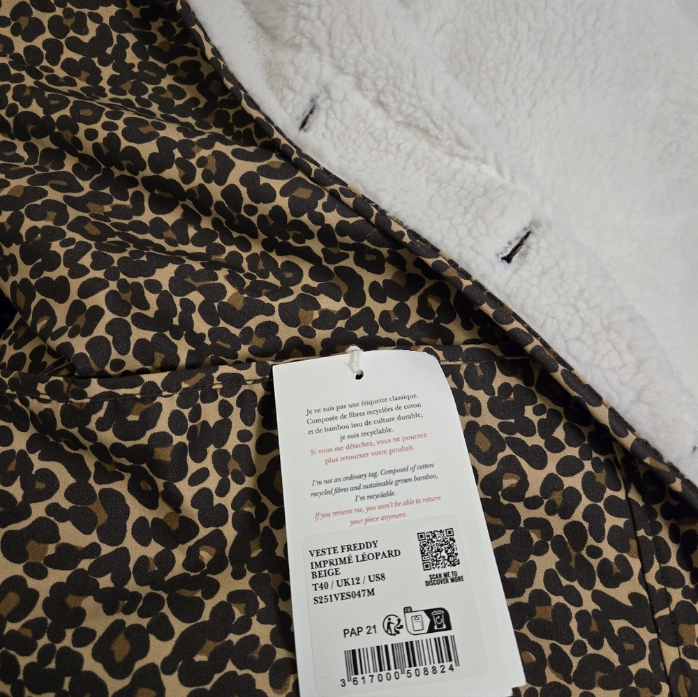 Sézane Leopard Print Jacket in Brown and Black - Picture 6 of 7